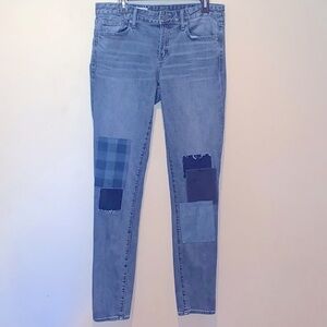 GAP 1969 Patchwork Jeans Size 30 Tall Cottagecore Boho Patches Granny Denim
